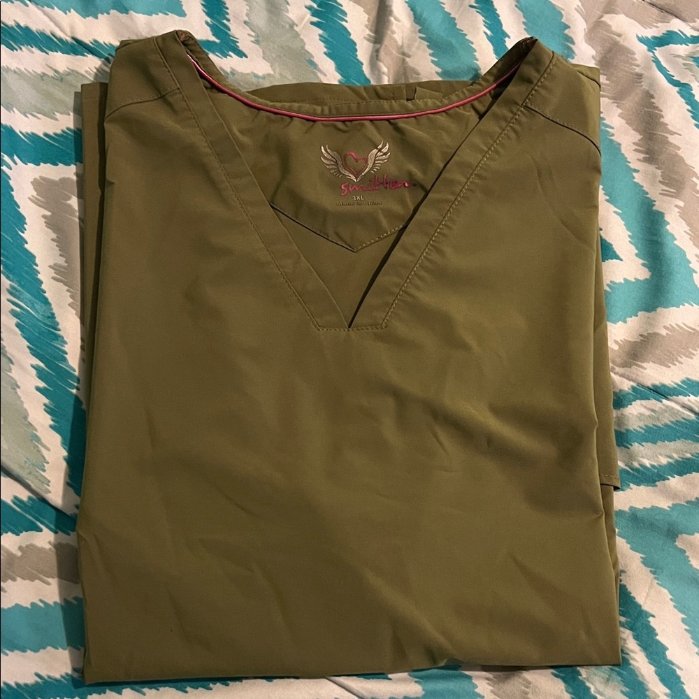 Olive Green Scrub Top